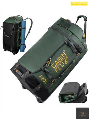 Large 120L Rolling Duffle Bag with Wheels, Foldable Heavy-Duty Wheeled Luggage